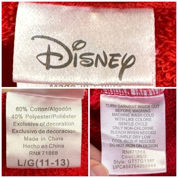 Disney Mickey Mouse Moods Textured Appliqués Sweatshirt Size Junior L (11-13) - Picture 5 of 6